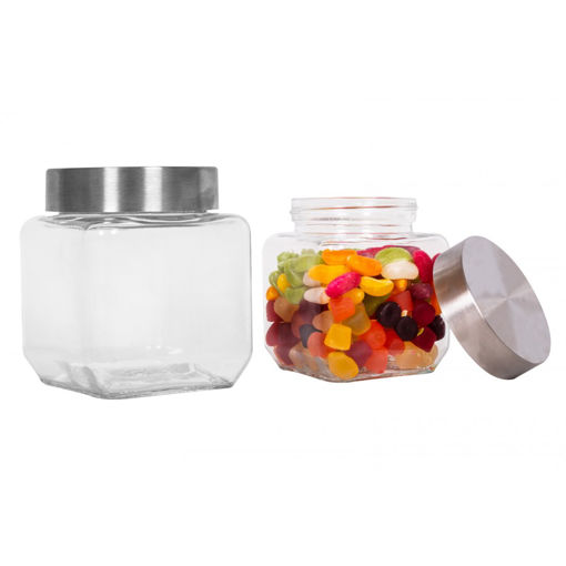 Picture of SQUARE GLASS JARS 500ML